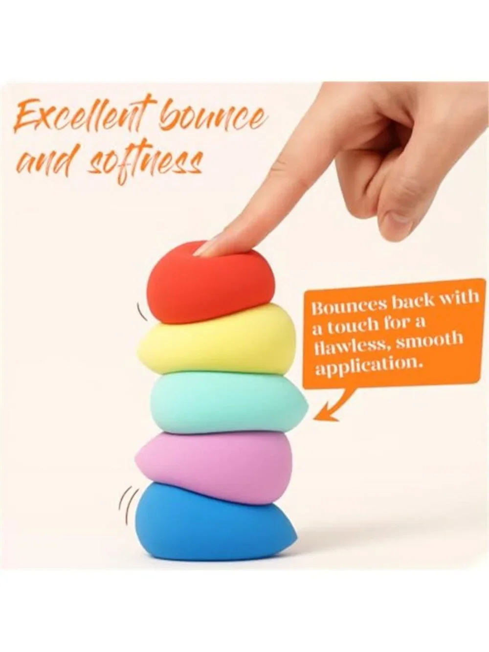 Makeup Sponge Set, 5 Pack Foundation Beauty Sponges & Soft Blenders